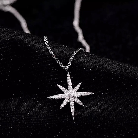 925 Sterling Silver Starburst Necklace - Picture 5 of 6